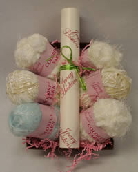 Faux Knitting Kit - White and Turquoise Faux Knitting Kit - White and Turquoise